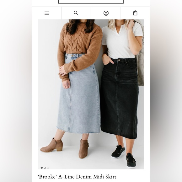 Main Street Exchange Dresses & Skirts - Main Street Exchange “Brooke” A-Line Midi Denim Skirt